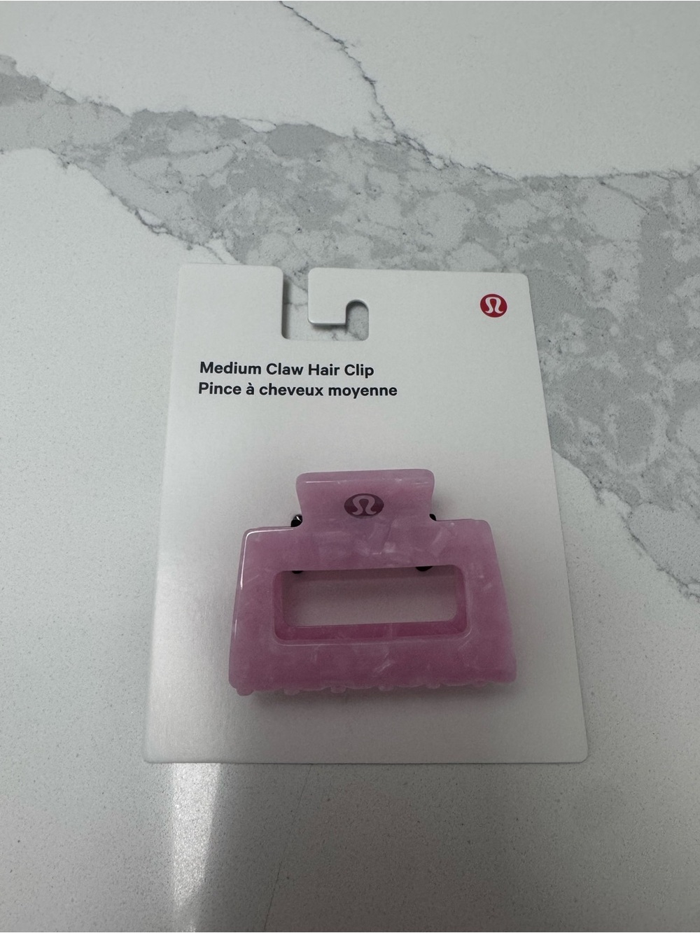 lululemon athletica Medium Claw Hair Clip in Light Pink Marble